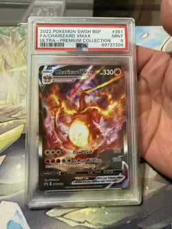 2022 POKEMON SWSH BLACK STAR PROMO #261 FULL ART/CHARIZARD VMAX PSA 9 - Image 1