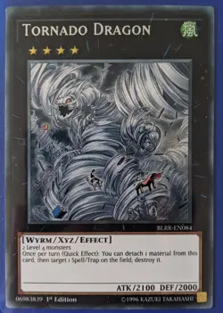 YuGiOh Tornado Dragon Secret Rare 1st Edition BLRR-EN084 - Image 1