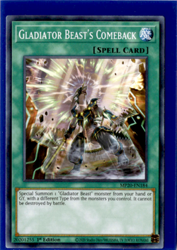 Gladiator Beast's Comeback | MP20-EN184 | Yu-Gi-Oh! TCG - Image 1