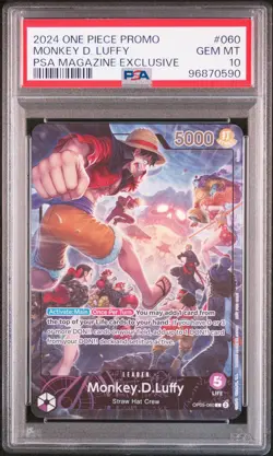 2024 ONE PIECE PROMOS PSA MAGAZINE EXCLUSIVE #060 MONKEY D. LUFFY PSA 10 - Image 1