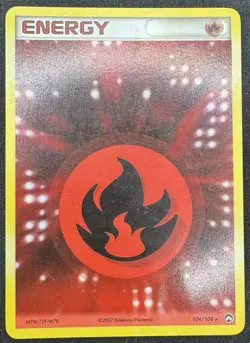 Fire Energy 104/108 Power Keepers Pokemon Card Holo MP - Image 1