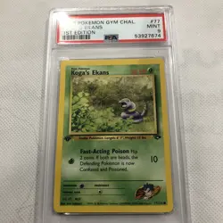 PSA 9 2000 Pokemon Gym Challenge 1st Edition Koga's Ekans Card # 77 PSA 9 Mint - Image 2