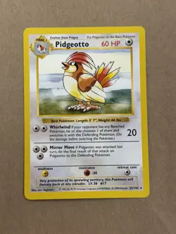SHADOWLESS Pokemon Card Pidgeotto Rare Base Set (Shadowless) 022/102 LP Vintage - Image 1