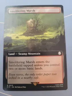 Smoldering Marsh (Extended Art) Universes Beyond: Fallout MTG Magic PIP #0510 LP - Image 1