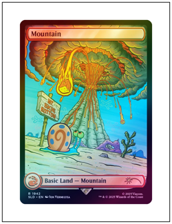 1x Mountain, Full Art Foil - 1942, Spongebob Squarepants Secret Lair Drop MTG NM - Image 1
