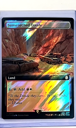 MTG Magic The Gathering Fallout Extended Art Surge Foil #973 Sunscorched Divide - Image 1