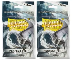 Dragon Shield 100 Standard Size Clear inner Perfect Fit Sleeves (2 Pack) - Image 1