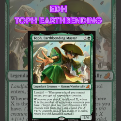 EDH - Toph Earthbending, MTG Commander Deck, Bracket 2, Landfall - Image 1