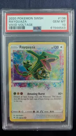 2020 Pokemon SWSH - Vivid Voltage #138 Rayquaza Amazing Rare PSA 10 - Image 1