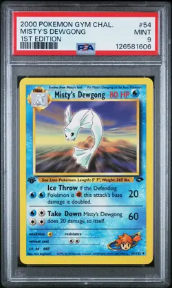 2000 POKEMON GYM CHALLENGE 1ST EDITION #54 MISTY'S DEWGONG PSA 9 - Image 1