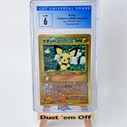 CGC 6 Pokemon TCG Pichu Holo Japanese Neo Genesis No. 172 EX NM Swirl - Image 1