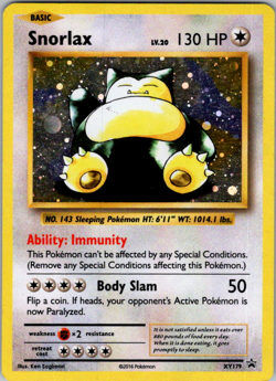 Snorlax Holo XY179 - XY Black Star Promo - Pokemon TCG - MP - Image 1