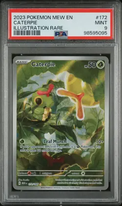 2023 POKEMON MEW EN-151 ILLUSTRATION RARE #172 CATERPIE PSA 9 - Image 1