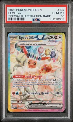 2025 POKEMON PRE EN-PRISMATIC EVOLUTIONS #167 EEVEE EX PSA 10 - Image 1