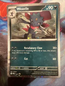 SWIRL‼ Pokemon TCG Weavile 021 Phantasmal Flames Black Star Promo cosmos Holo - Image 2