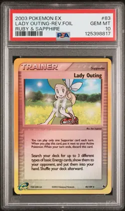 Pokemon 2003 Lady Outing Reverse Holo Ruby and Sapphire PSA 10 (POP 2!!) - Image 1
