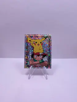 1999 Topps Merlin Nintendo Pokemon Stickers Ash & Pikachu S2 Glitter Holo NM - Image 2