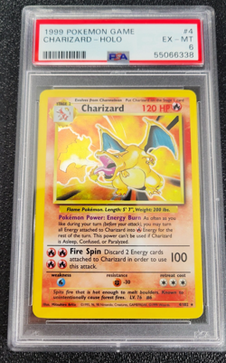 PSA 6 EX/MT 1999 CHARIZARD POKEMON GAME HOLO UNLIMITED BASE SET #4 G5764 - Image 1