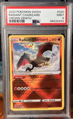 Radiant Charizard 020/159 Pokemon Crown Zenith Holo Graded PSA 9 - Image 1