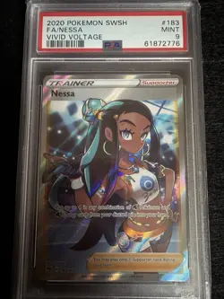 Nessa 183/185 PSA Mint 9 Full Art Ultra Rare Pokemon Vivid Voltage 2020 - Image 2