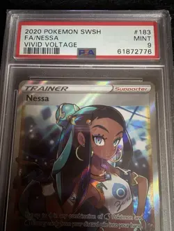 Nessa 183/185 PSA Mint 9 Full Art Ultra Rare Pokemon Vivid Voltage 2020 - Image 4