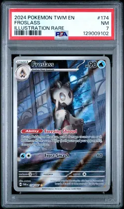 2024 POKEMON TWM EN-TWILIGHT MASQUERADE ILLUSTRATION RARE #174 FROSLASS PSA 7 - Image 1