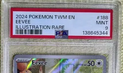 2024 Pokemon Twilight Masquerade Eevee 188/167 Illustration Rare PSA 9 - Image 2
