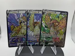 Pokemon Fan Art Holo Pidgey Pidgeot Pigeotto Stained Glass Custom Made Set o 3 - Image 3