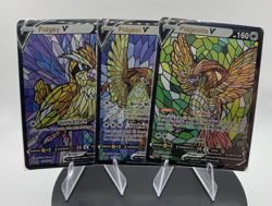 Pokemon Fan Art Holo Pidgey Pidgeot Pigeotto Stained Glass Custom Made Set o 3 - Image 4