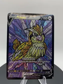 Pokemon Fan Art Holo Pidgey Pidgeot Pigeotto Stained Glass Custom Made Set o 3 - Image 5