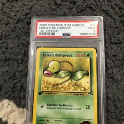 Pokemon TCG 2000 Gym Heroes 75 Erika's Bellsprout 1st Edition PSA MINT 9 #2 - Image 2