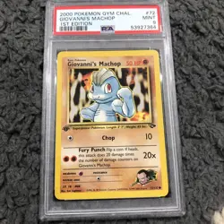 Giovanni's Machop | PSA 9 MINT | 2000 1st Edition Gym Challenge #72 | Pokemon - Image 1