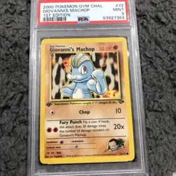 Giovanni's Machop | PSA 9 MINT | 2000 1st Edition Gym Challenge #72 | Pokemon - Image 2