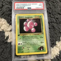 2000 Pokemon Gym Heroes 1st Edition Erika's Exeggcute 77/132 PSA 9 Mint - Image 1