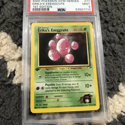 2000 Pokemon Gym Heroes 1st Edition Erika's Exeggcute 77/132 PSA 9 Mint - Image 2