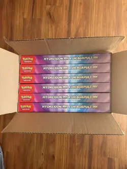 Full Case of Pokemon TCG Hydreigon ex & Dragapult ex Premium Collection - Image 1