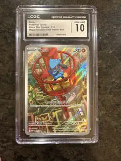 Pokemon TCG Riolu Illustration Promo 010 Mega Evolution ETB CGC 10 GEM MINT - Image 1