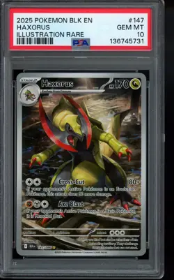 PSA 10 - 2025 Haxorus 147/086 Sv: Black Bolt Holo Pokemon - Image 1