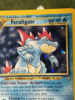 Pokemon TCG Feraligatr *SWIRL* Neo Genesis Holo Unlimited Rare Card 4/111 (LP) - Image 2