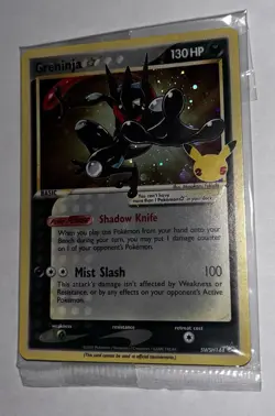 Sealed Pokemon Greninja TCG Gold Star Holo Card SWSH144 Celebrations Promo - Image 1