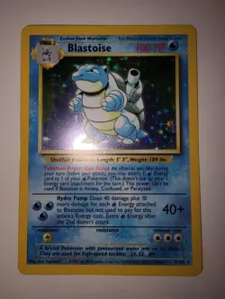 Pokemon TCG Blastoise Base Set Holo Unlimited Rare Card 2/102 NM - Image 1