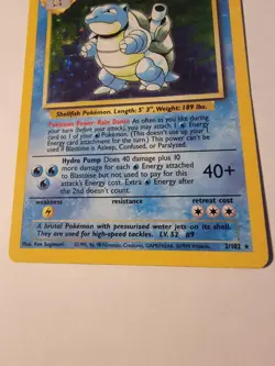 Pokemon TCG Blastoise Base Set Holo Unlimited Rare Card 2/102 NM - Image 2