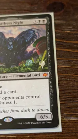 MTG Maha, Its Feathers Night (100/160) Bloomburrow Promos LP - Stamped - Image 2