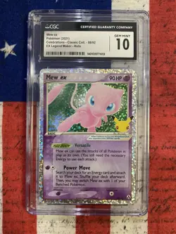 Pokemon Mew ex 88/92 Celebrations Classic Collection CGC 10 Holo 2021 - Image 1