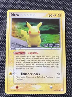 Ditto EX Delta Species 63/113 Stamped Reverse Holo Pokemon TCG LP/NM - Image 1
