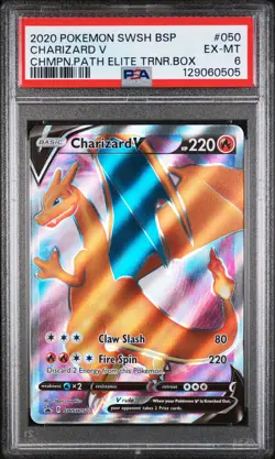 Charizard V 050/073 Champion's Path Elite Trainer Box Pokemon PSA 6 - Image 1