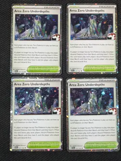 4x Area Zero Underdepths Play! Pokemon Prize Pack Series 131/142 Holofoil - Image 1
