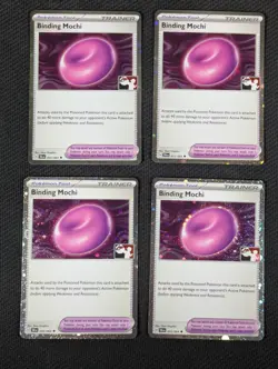 4x Binding Mochi Play! Pokemon Prize Pack Series 055/064 Holofoil - Image 1