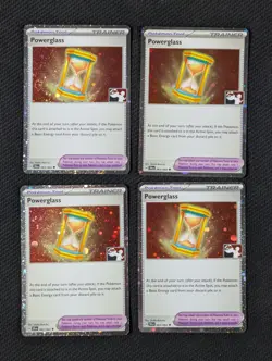 4x Powerglass Play! Pokemon Prize Pack Series 063/064 Holofoil - Image 1