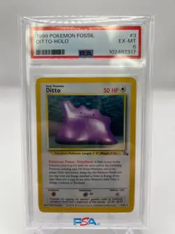 1999 POKEMON FOSSIL DITTO HOLO PSA 6 #3 - Image 1